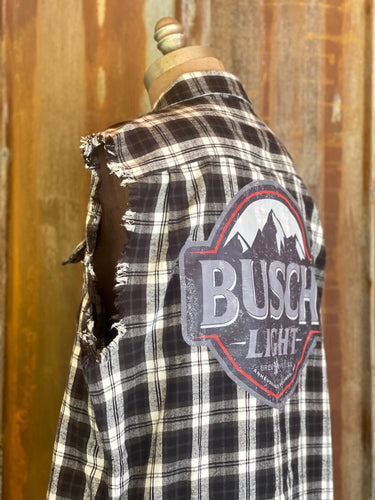 Busch Light TONAL Version Sleeveless Flannel